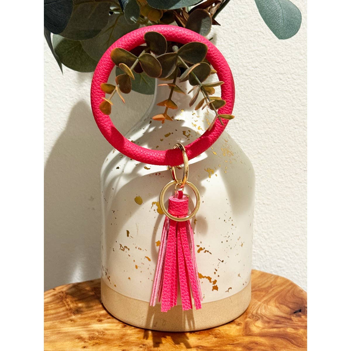 Love and Repeat – wholesale Keychain bracelet – Solid PU Leather Wristlet Bangle Key Chain5