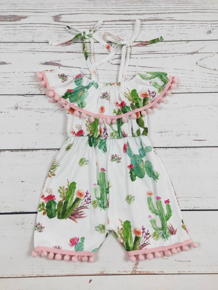 sassy kids palace - Wholesale Jumpsuit - Kids - Cactus Girls Summer Jumpsuit With Ruffle