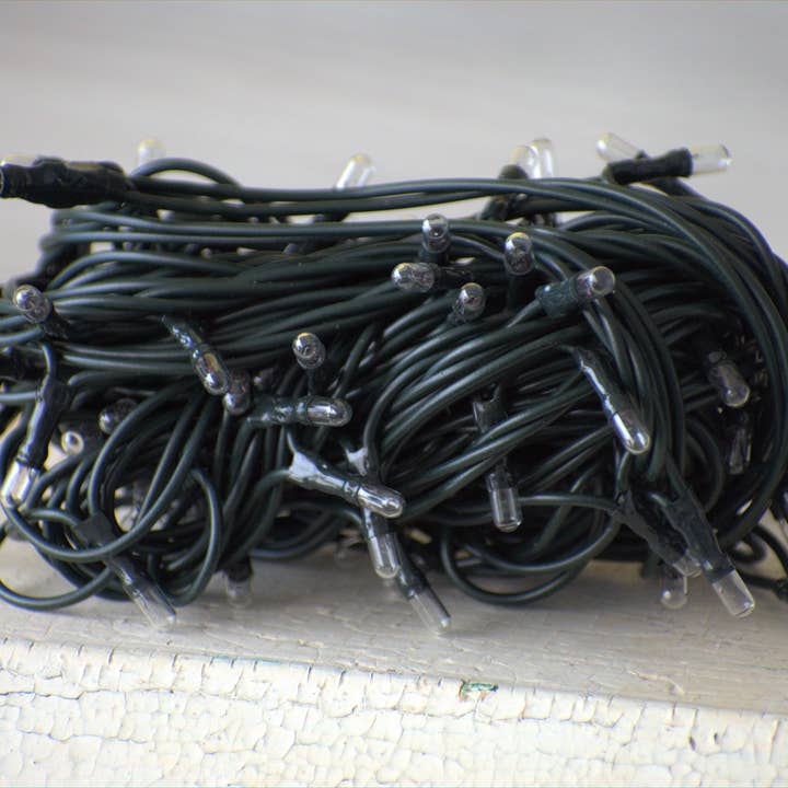 Wholesale Home Decor - Wholesale String Lights - 50 Bulb Primitive RICE String Lights 10ft Green Cord