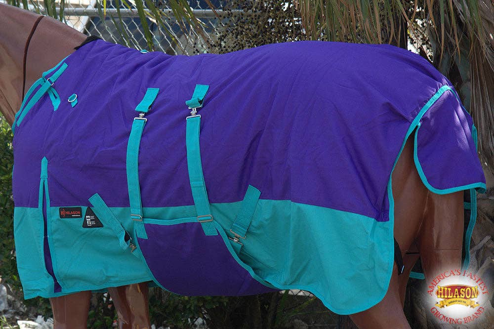 Purple Turquoise HILASON 1200D Winter Waterproof Poly Horse Blanket Belly Wrap | Turnout Blankets for Horses for wholesale on Faire3