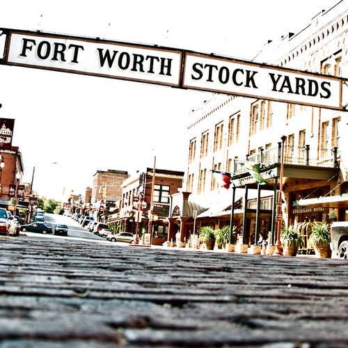 The Stockyards' at Fort Worth Coaster for wholesale by South Austin Gallery