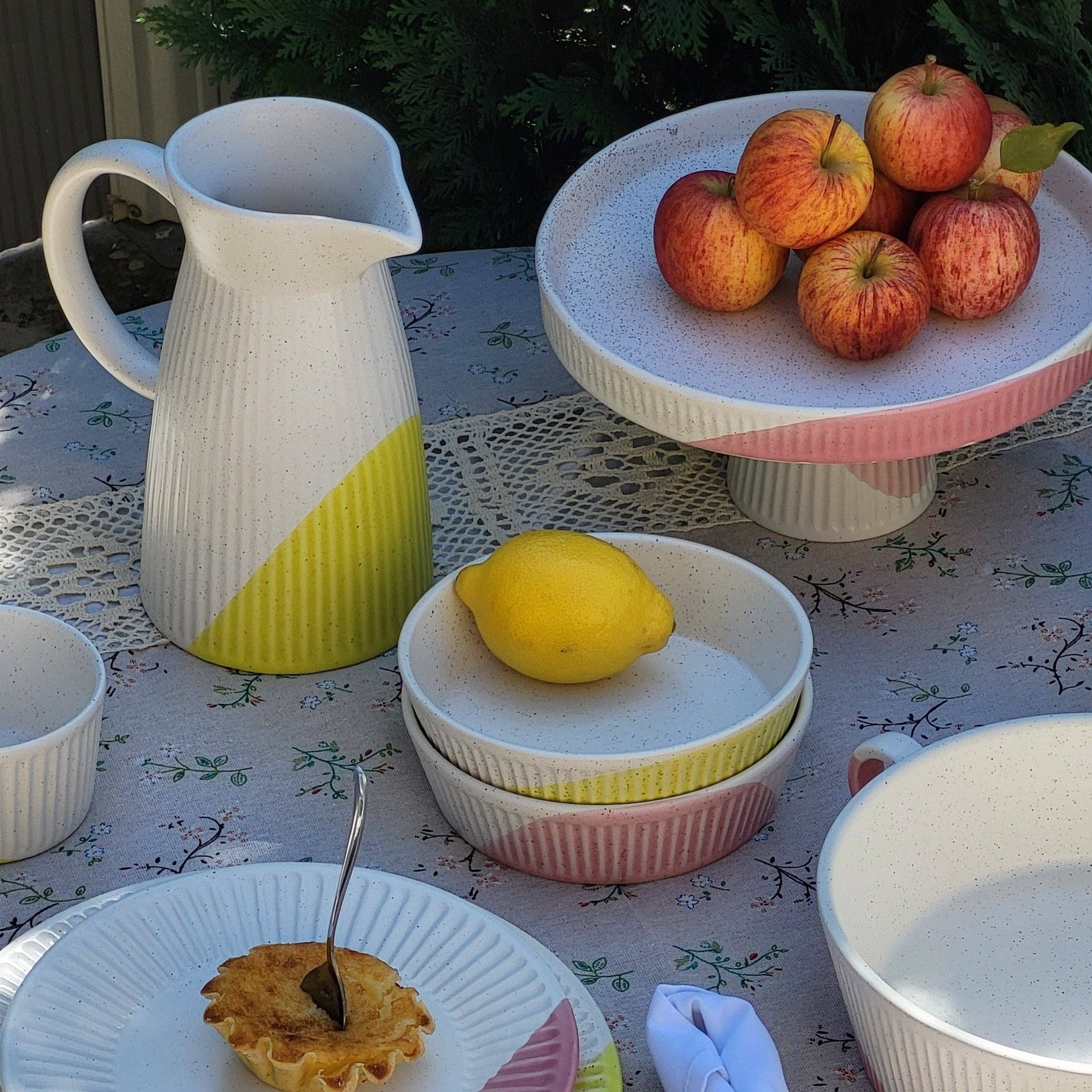 Pó de Barro – Jarro por atacado – Jarra de cerâmica pintada à mão 1,5 L Sunshine Tália1