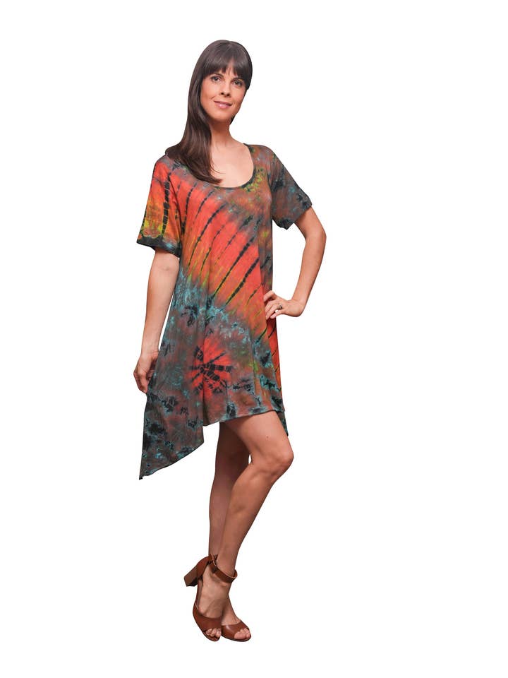 Sacred Threads - Wholesale Dress - Women's - Tie Dye Hippie Summer Dress