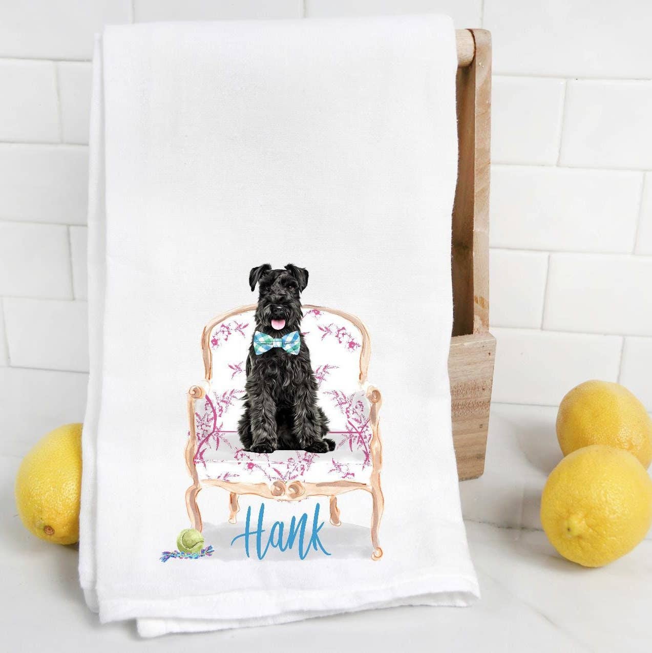 The Preppy Pineapple Home - Wholesale Tea Towel - Custom Black Schnauzer Tea Towel8