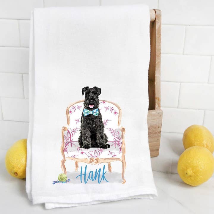 The Preppy Pineapple Home - Wholesale Tea Towel - Custom Black Schnauzer Tea Towel8