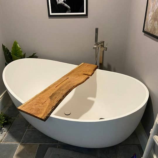 Stumps Custom Wood - Wholesale Bath Caddy - Pine with Bark Bathtub Tray, Live Edge Bath Board2