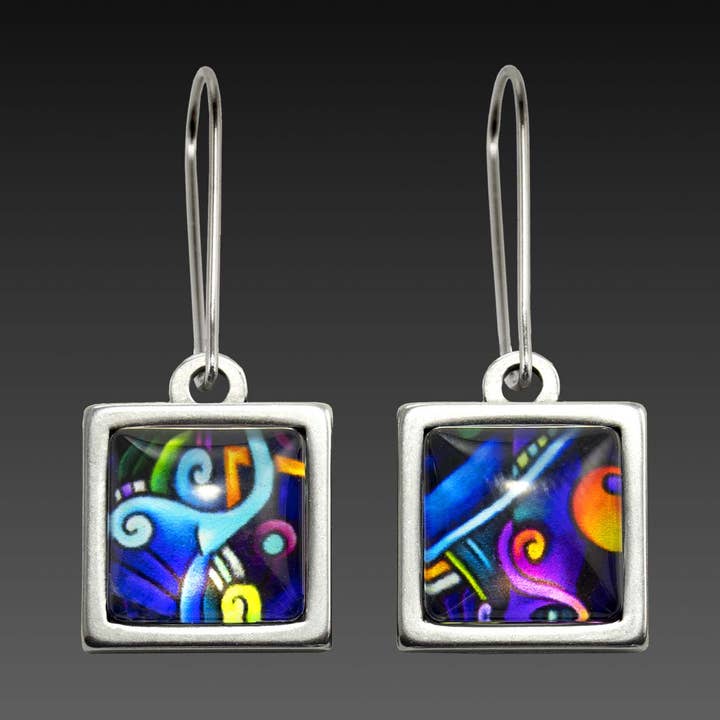 Abstract Dreams #1 Dangle Earrings for wholesale by Liz Sabol Jewelry Art
