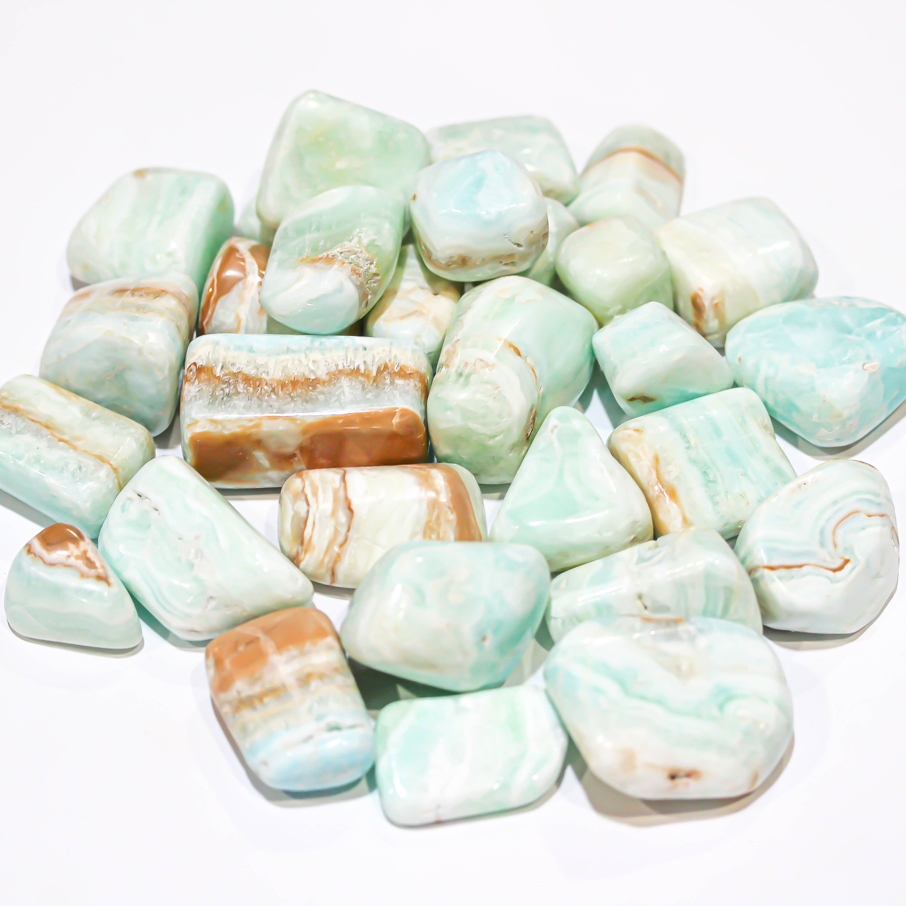 Quasar Gems USA - Wholesale Spiritual Stone/Crystal - Caribbean Calcite Tumbled 1KG5