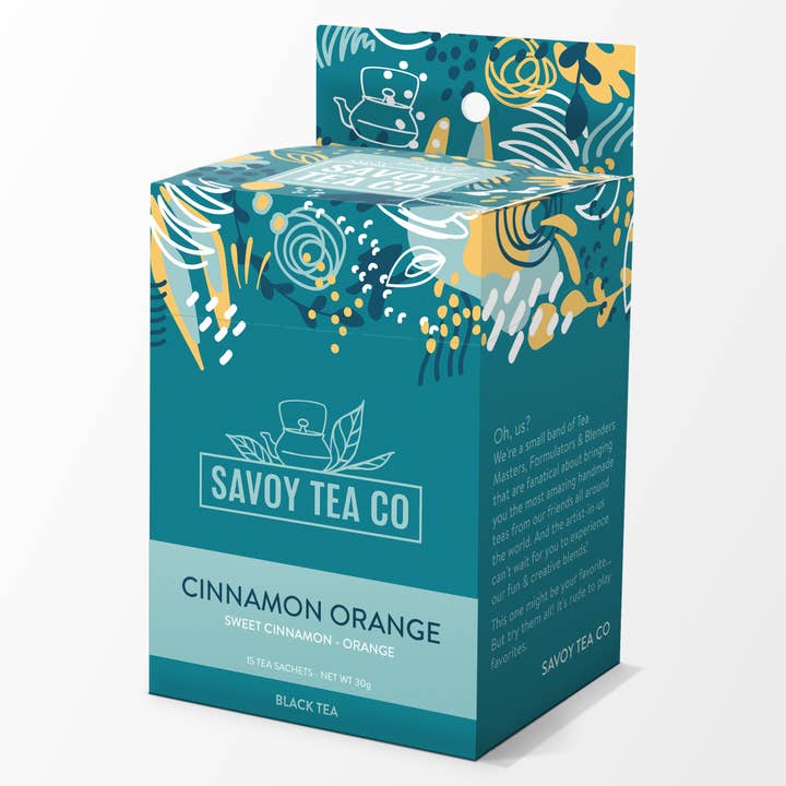 Cinnamon Orange Black Tea - 15 Tea Sachets for wholesale by Savoy Tea Co