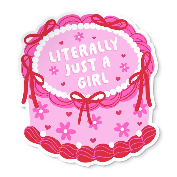 Letterlijk Gewoon een Meisje Taart Sticker voor wholesale door Aura State