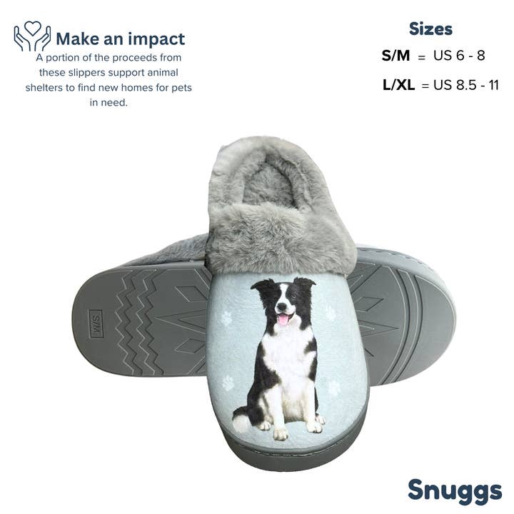 E&S Pets - Wholesale Slippers - Unisex - Border Collie Snuggs Slipper - Comfy - Pet lovers