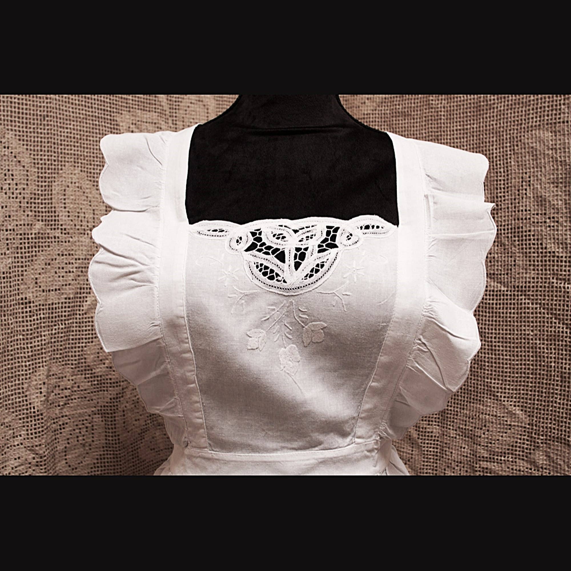 Eastern Sunrise Lace And Linens Inc. - Wholesale Apron - Apron Pinafore Battenburg Lace & Hand Embroider Tulip Cotton2