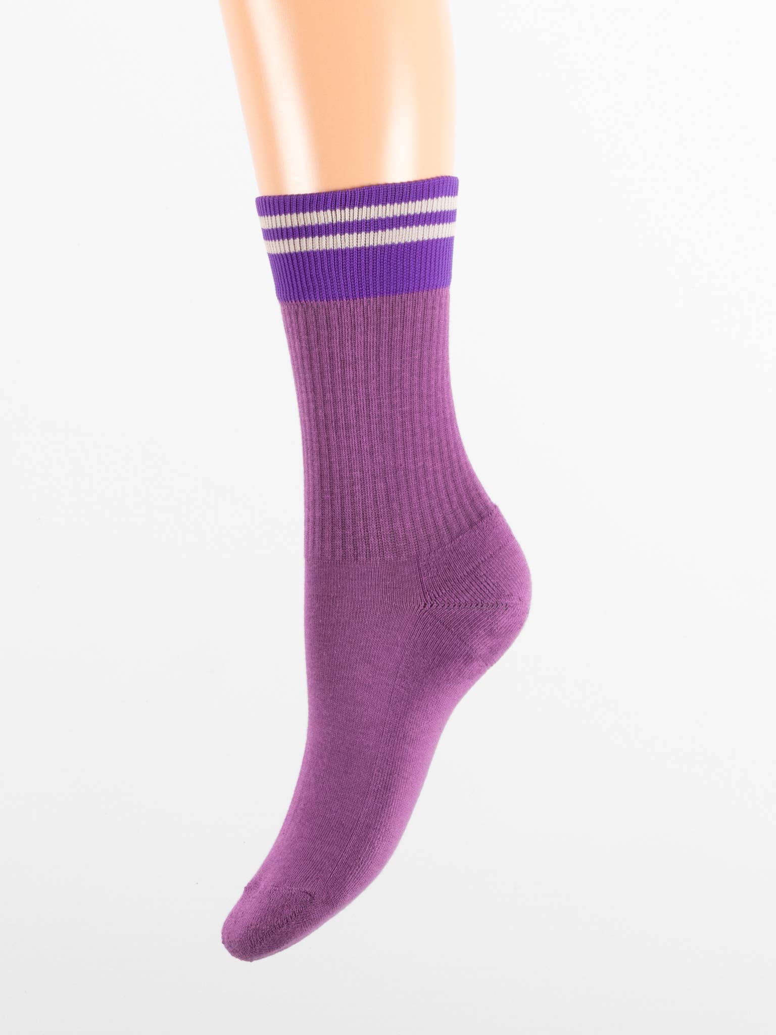 Calze Yemega – Großhandel Socken – Damen – Damen-Socken mit geripptem und gestreiftem Bund5