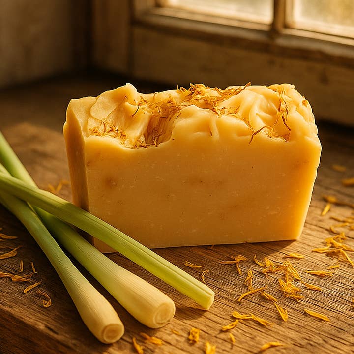 Lemongrass Calendula Soap (no packaging - private label) for wholesale by DeShawn Marie Soap Boutique