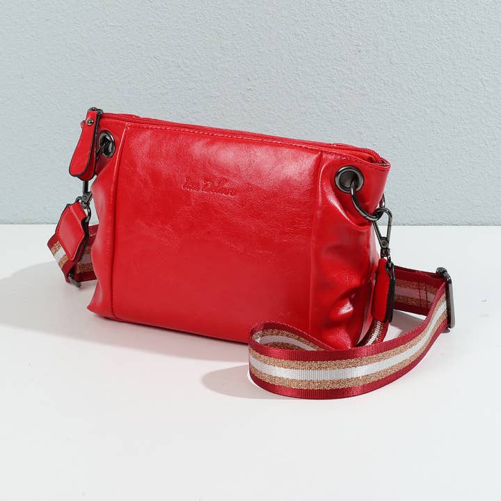Patterned shoulder bag, pleated detail for wholesale by INES DELAURE
