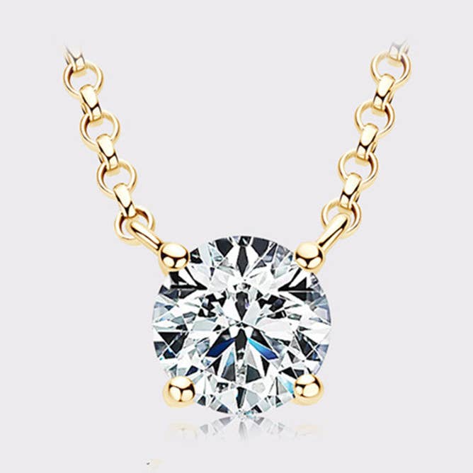 Solitaire Moissanite hänge halsband i 925 Sterling Silver för wholesale av Perimade & Co. LLC