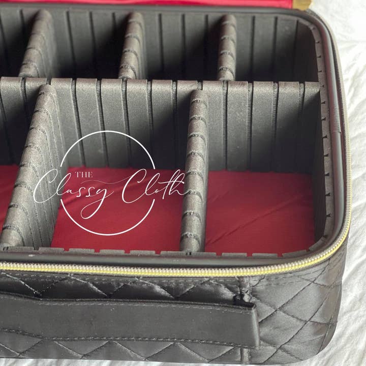 The Classy Cloth WS - Wholesale Make-up/cosmetic bag - Mega Makeup Case Black Quilted RTS3