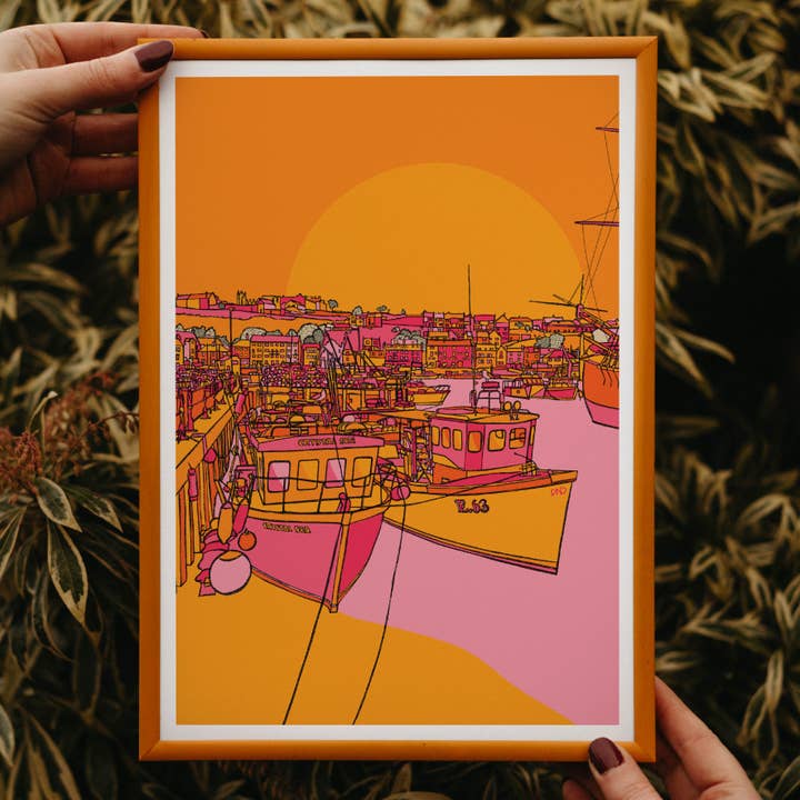 Whitby kunsttryk, kunst med rejsetema for engroshandel hos Freya Niamh