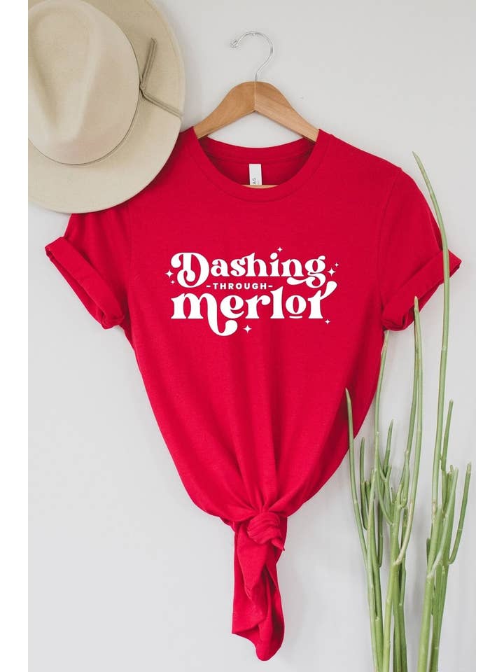 Bella Me - Wholesale Screen Printed T-Shirt - Women's - Dashing Through Merlot Graphic Tee1