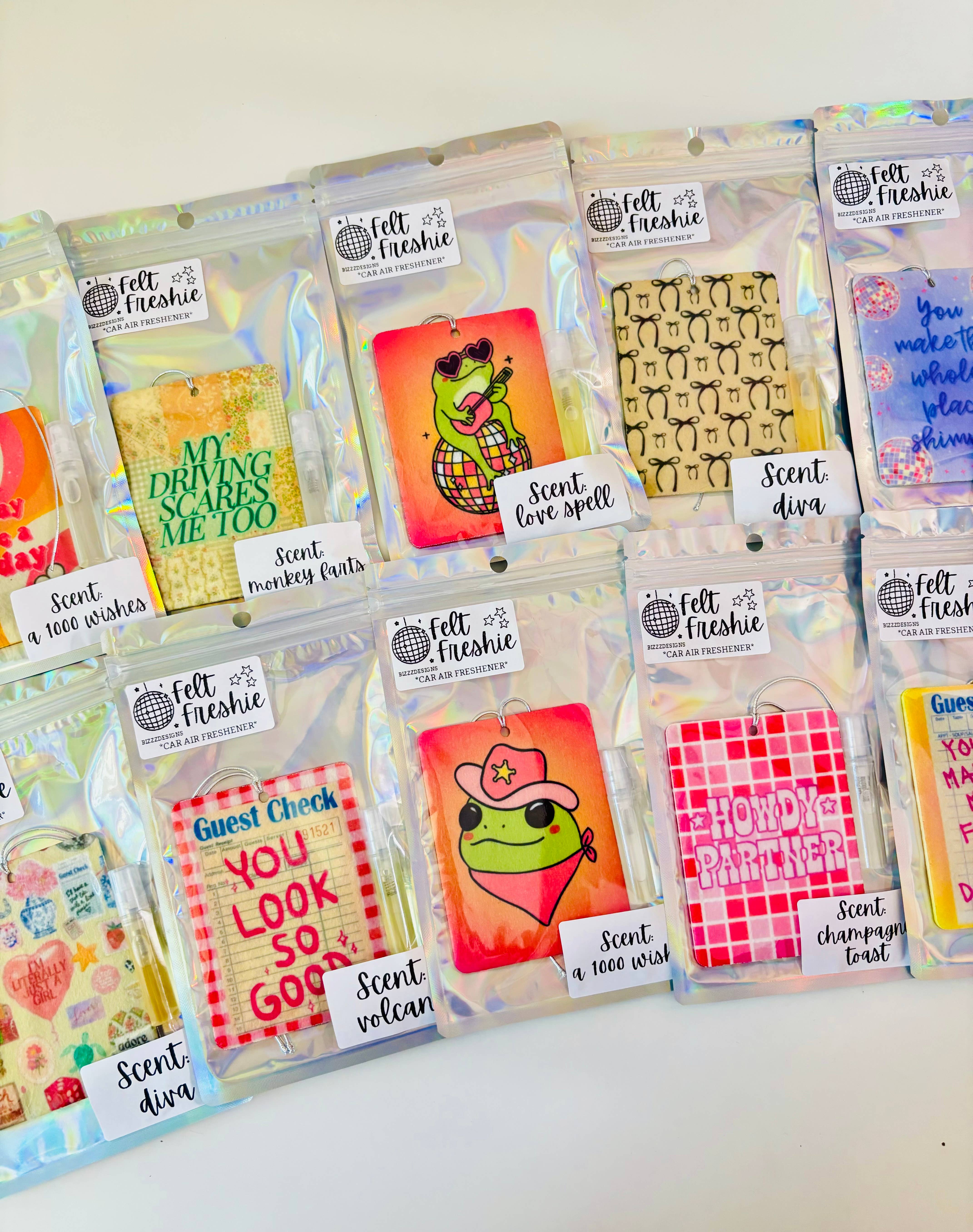 Bizzz Designs – wholesale Car Freshener - Women’s – Bow Coquette Themed Felt Freshies (10-Pack) – Luxe Car 8