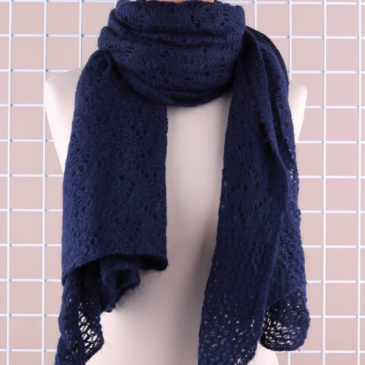 NAÏS PARIS - Wholesale Scarf - Women's - OPENWORK MOHAIR WOOL SHAWL
