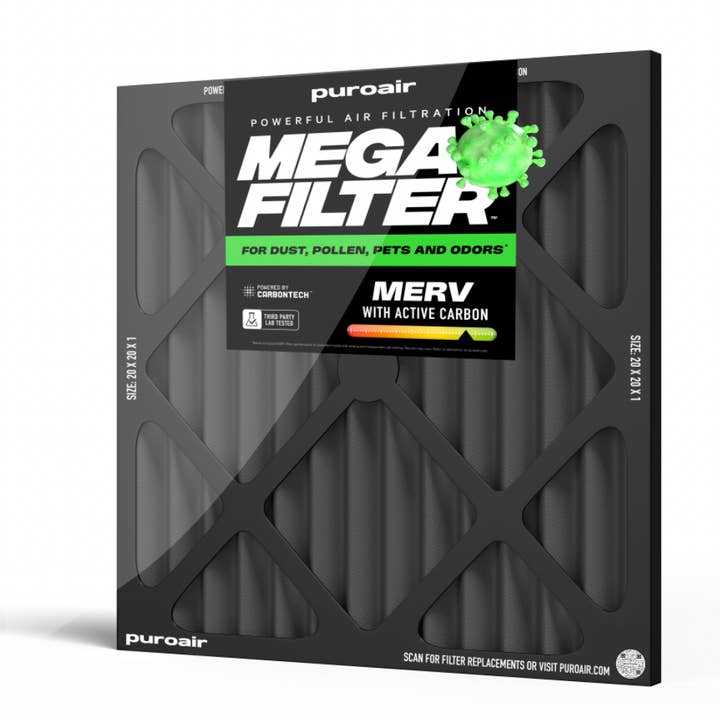 Filtre d'air PuroAir HVAC Mega MERV 13 Plissé Plus Charbon Actif pour la vente par PuroAir