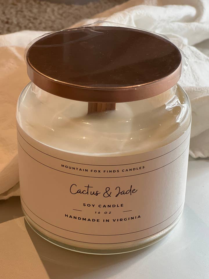 Apothecary Jar Candle - Cactus & Jade for wholesale by Mountain Fox Finds