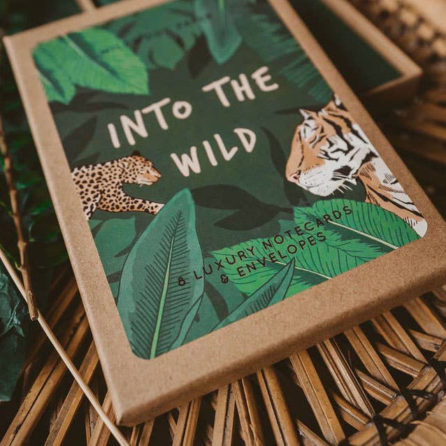 Wildwood Paper – wholesale Stationery/notecard set – Into The Wild Jungle Themed Birthday Notecard Boxed Gift Set3