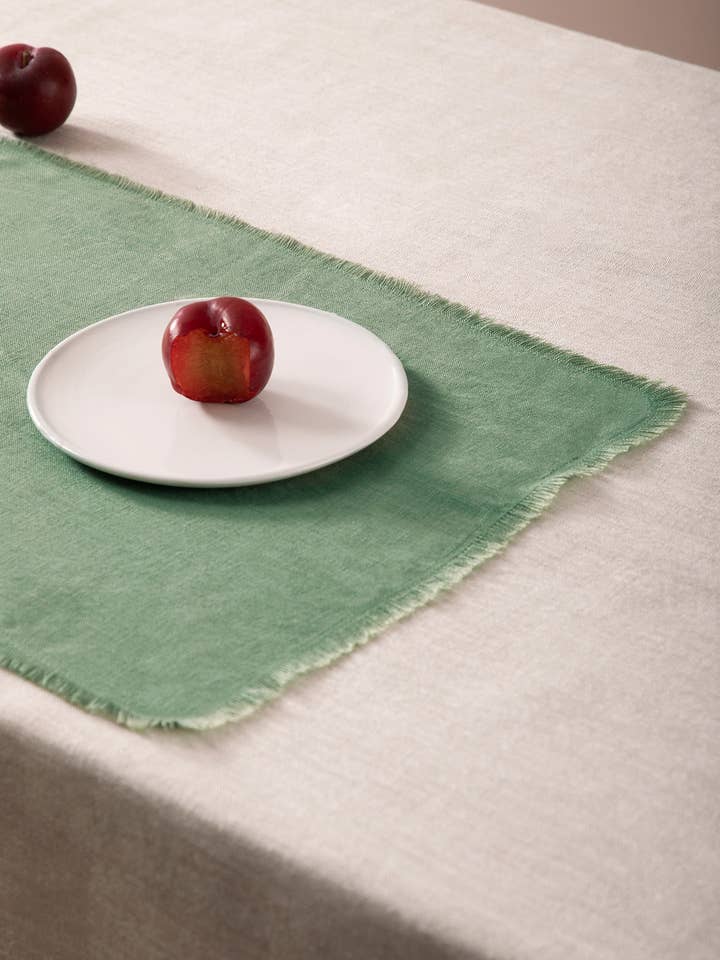 Set de table en lin à franges – Salle à manger pour la vente par Live Linen