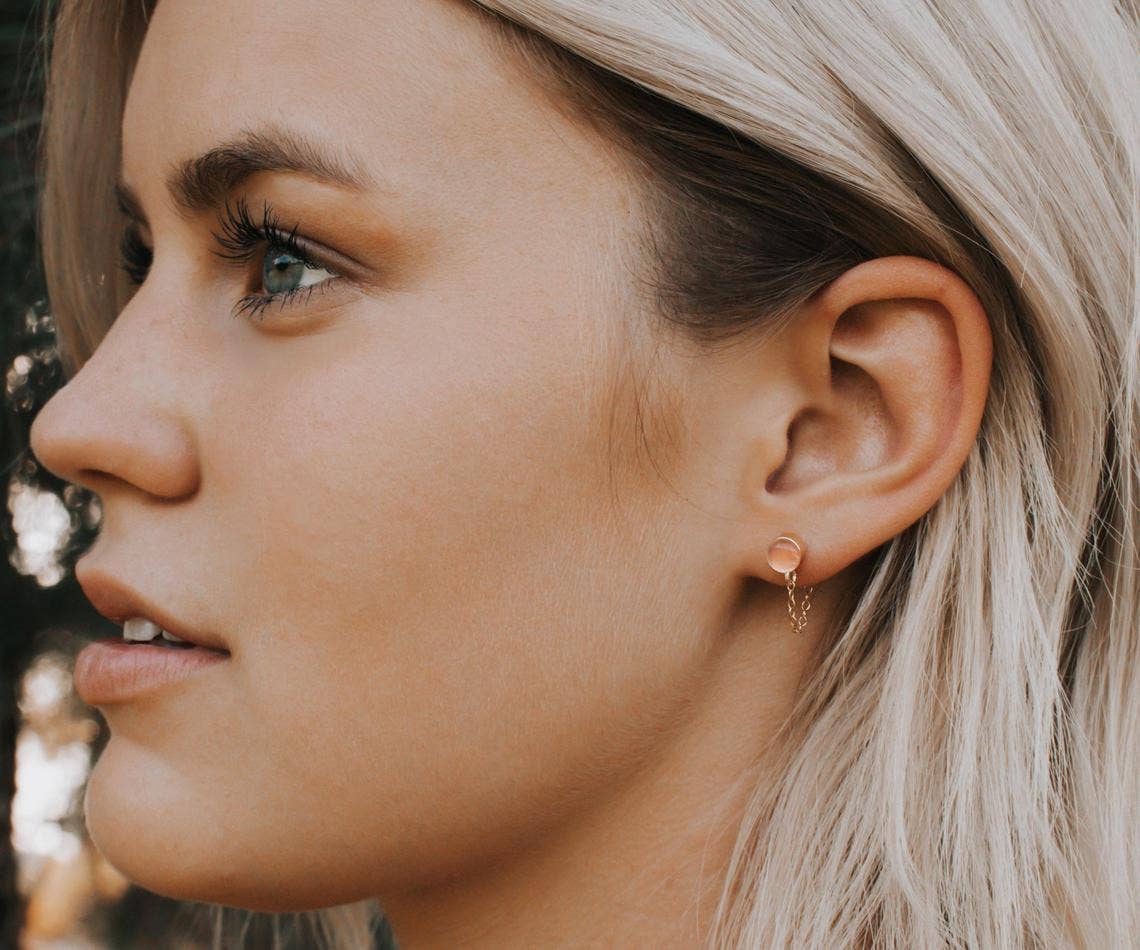 A Worthy Brand - Wholesale Dangle Earrings - Gemstone Stud Chain Earrings - Opal6