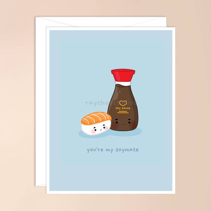 You're My Soymate Greeting Card for wholesale by Raychoo Studios Inc.