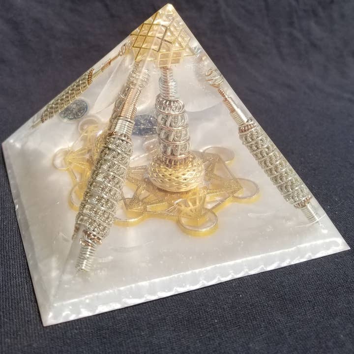 Spirit Elevations - Wholesale Spiritual Stone/Crystal - Orgone® Pyramid - Metatron Light Body Accelerator Orgonite® Pyramid With Emf / Rf Protection Orgone Generator® Large4
