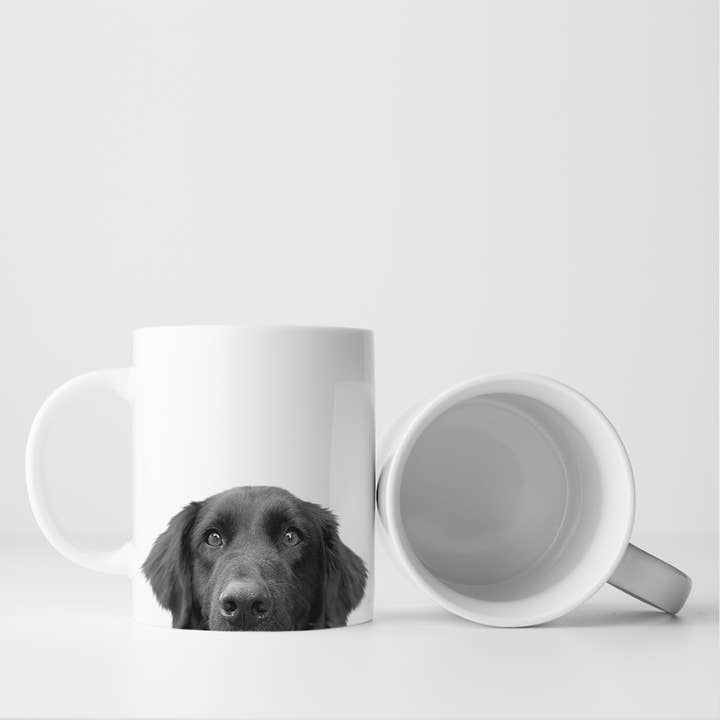 Peeking Lab 1 (Black) Mug for wholesale by Perkie Prints