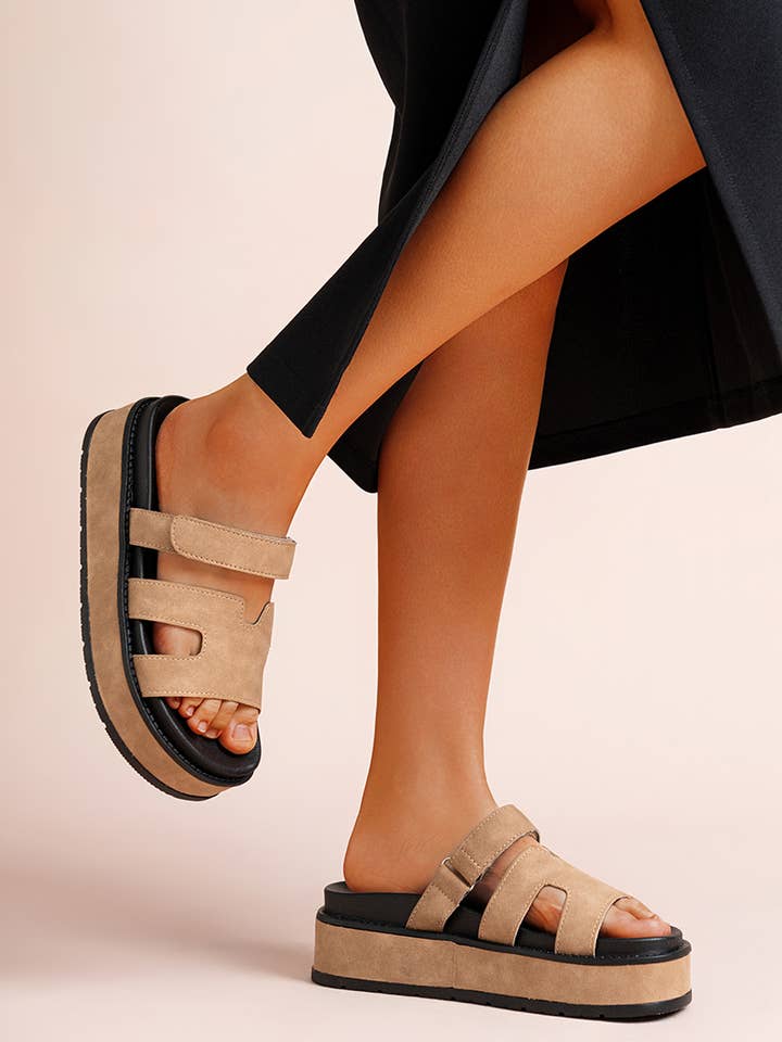 LADY GLORY - Wholesale Sandals - Women's - Suede platform sandals