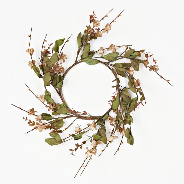 ISB64972- 12in Teastain Gardenia Wreath for wholesale by Impressive Enterprises, Inc.
