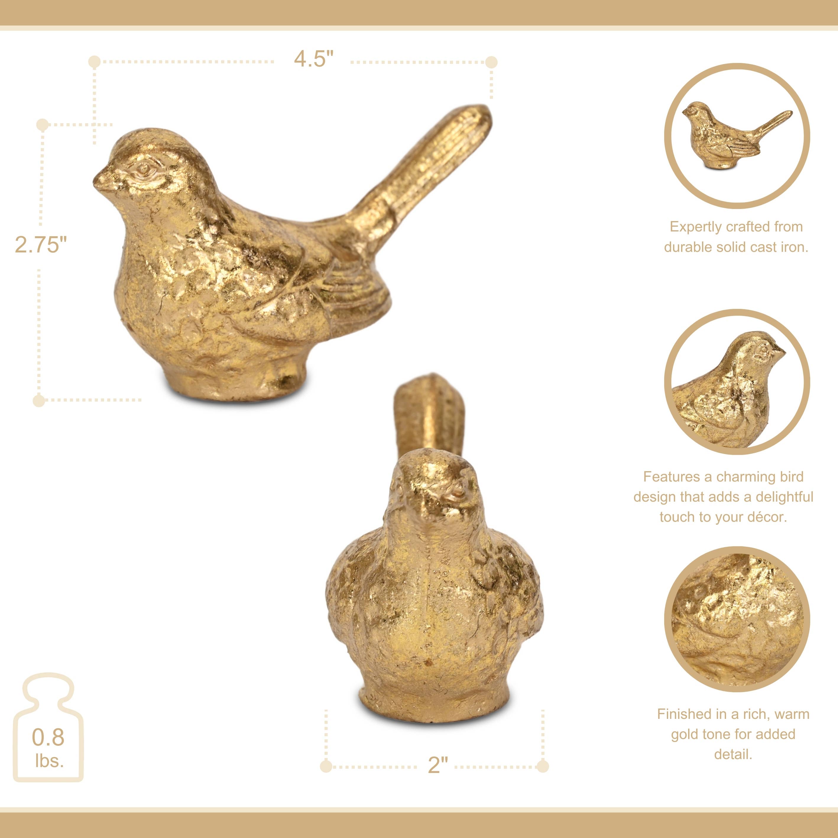 Cheungs Home Decor - Wholesale Decorative Figurine - Verdor Golden Swallow Bird Cast Iron Decor2