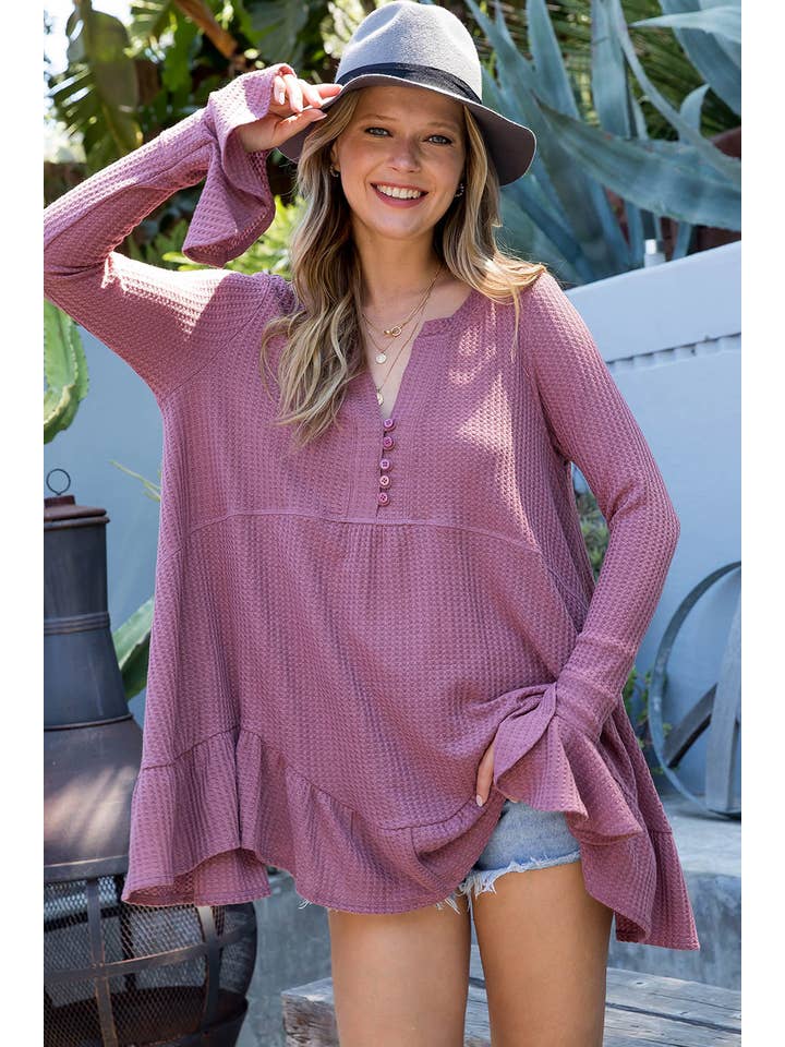Sweet Lovely by Jen - Wholesale Tunic - Women's - SW275 - Waffle Knit Flare Top93