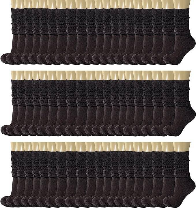 Mars Outlet Store LLC - Wholesale Socks - Women's - 120 Pairs Extra Long Heavy Slouch Cotton Socks, Size 5-1021