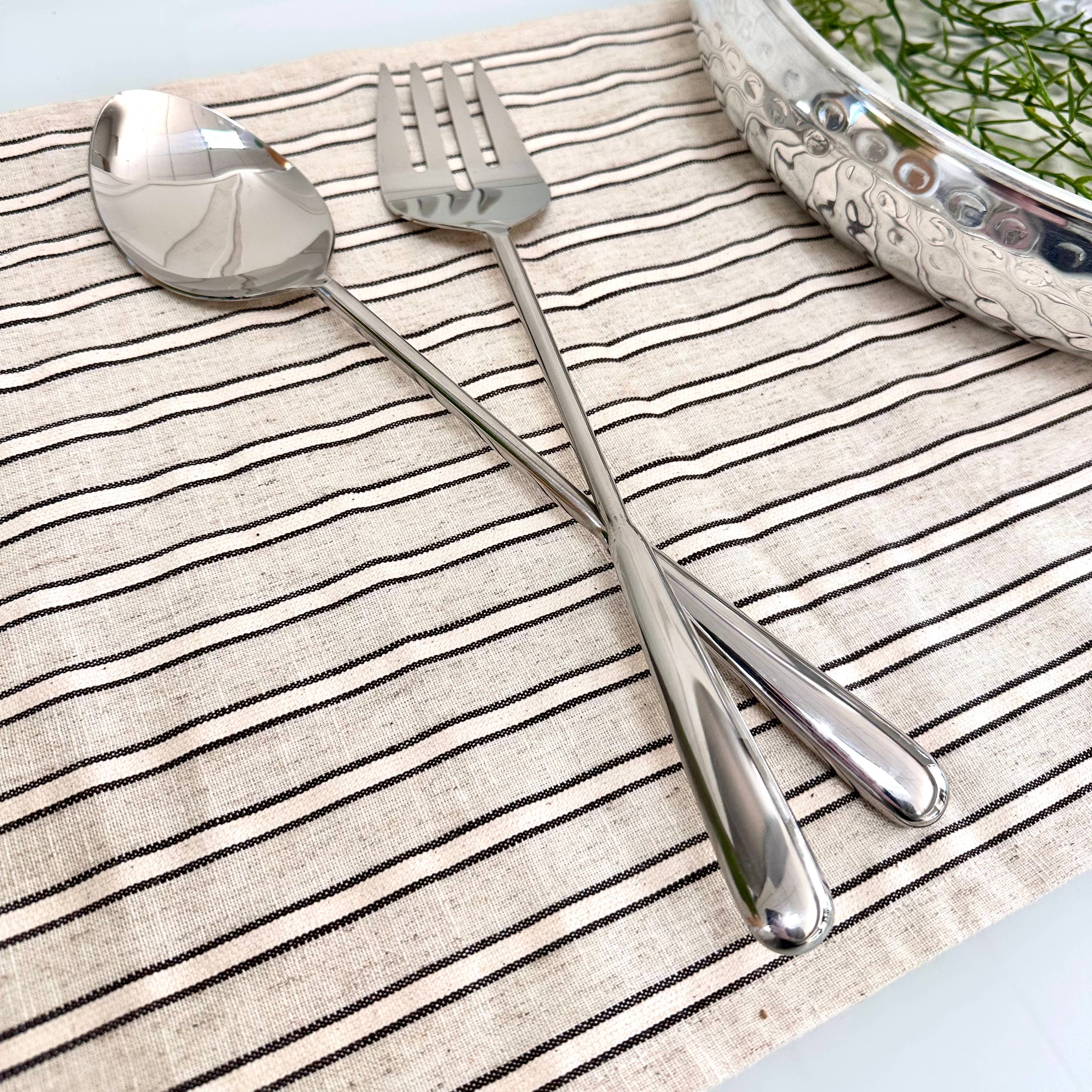 India Handicrafts Inc - Wholesale Serving Utensil - Teardrop Handle Servers, Set of 22