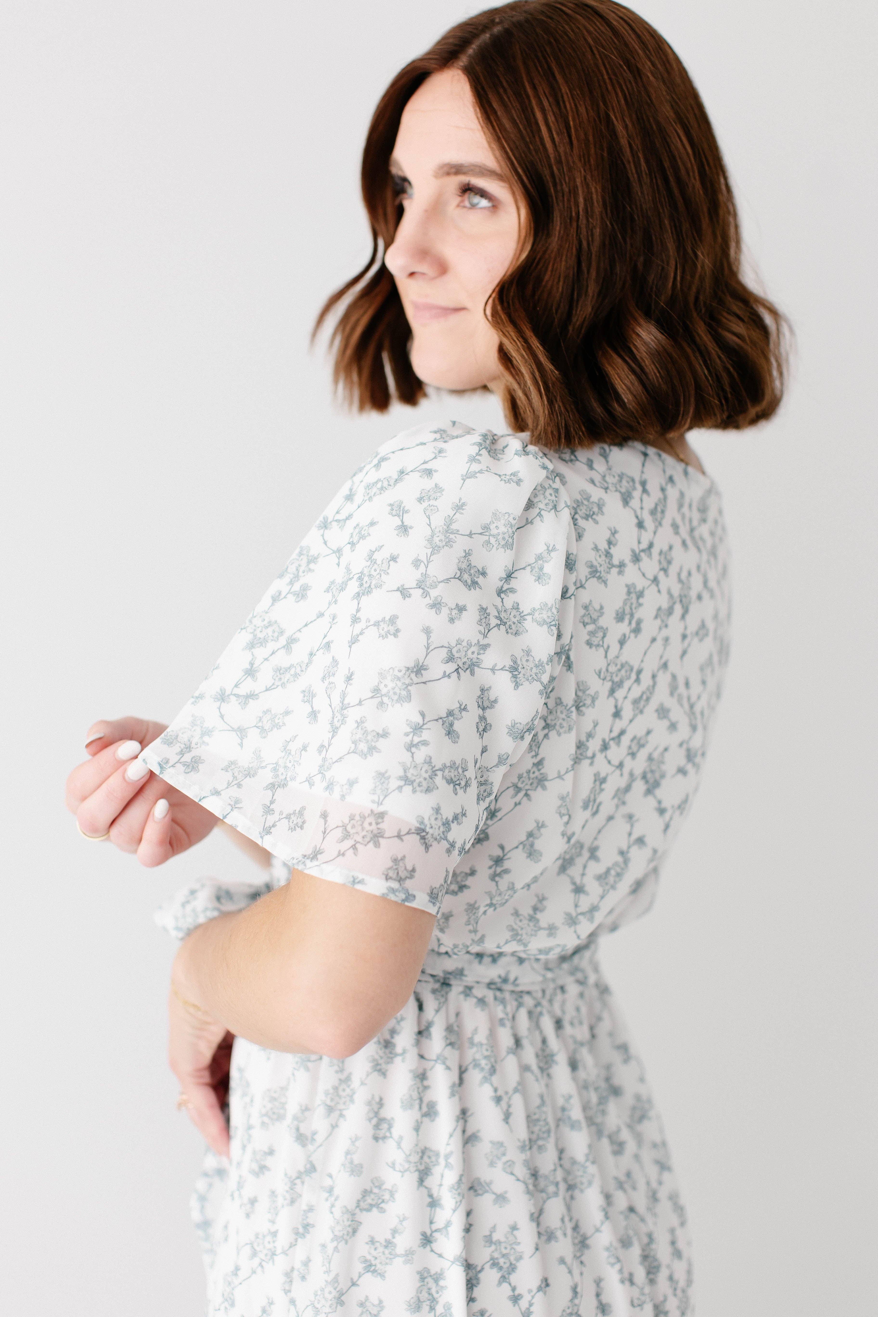 Sage 'Esther' Floral Print Maxi Dress for wholesale on Faire3