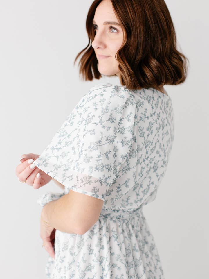 Sage 'Esther' Floral Print Maxi Dress for wholesale on Faire3