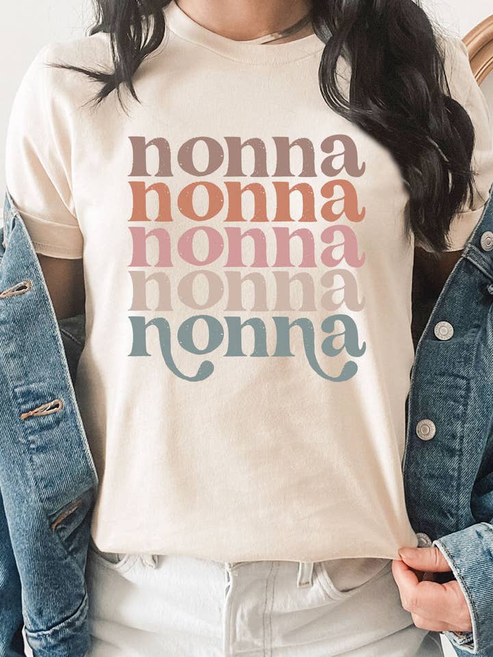 Kissed Apparel - Wholesale Screen Printed T-Shirt - Women's - Colorful Distressed Retro Nonna Graphic Tee4