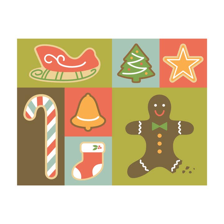 Notes de Noël en boîte numériques : Biscuits de Noël (8 cartes) pour la vente par Gilah Greetings