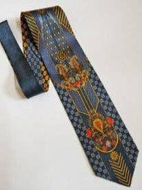 Corbata vintage refinada de Pangborn en tonos azules para venta al por mayor de Pangborn Collection