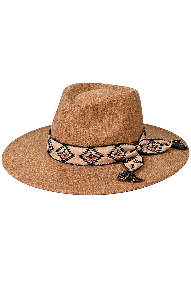 Hana – Fedora - Mulher por atacado – C.C Aztec Trim Band Vegan Felt Panamá6