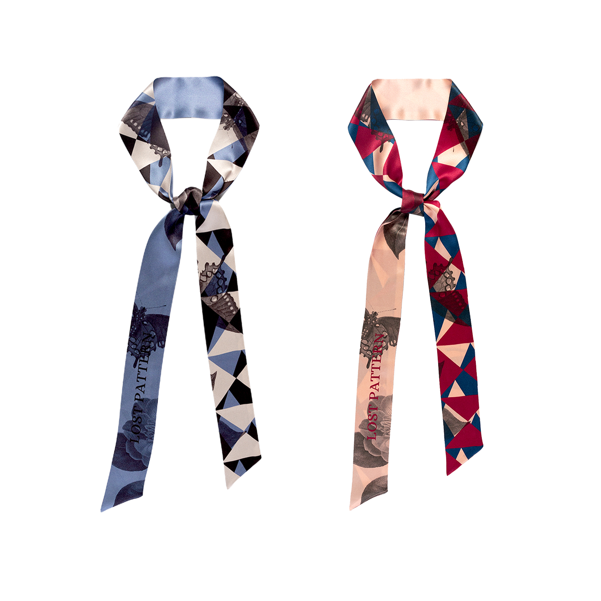"Prism" Silk Skinny Scarf - Crimson Red for wholesale on Faire2