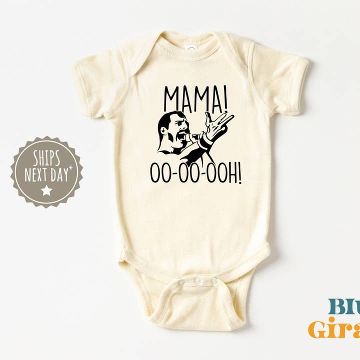 Freddie Mercury Mama! Onesie® for wholesale by Blue Giraffe Inc