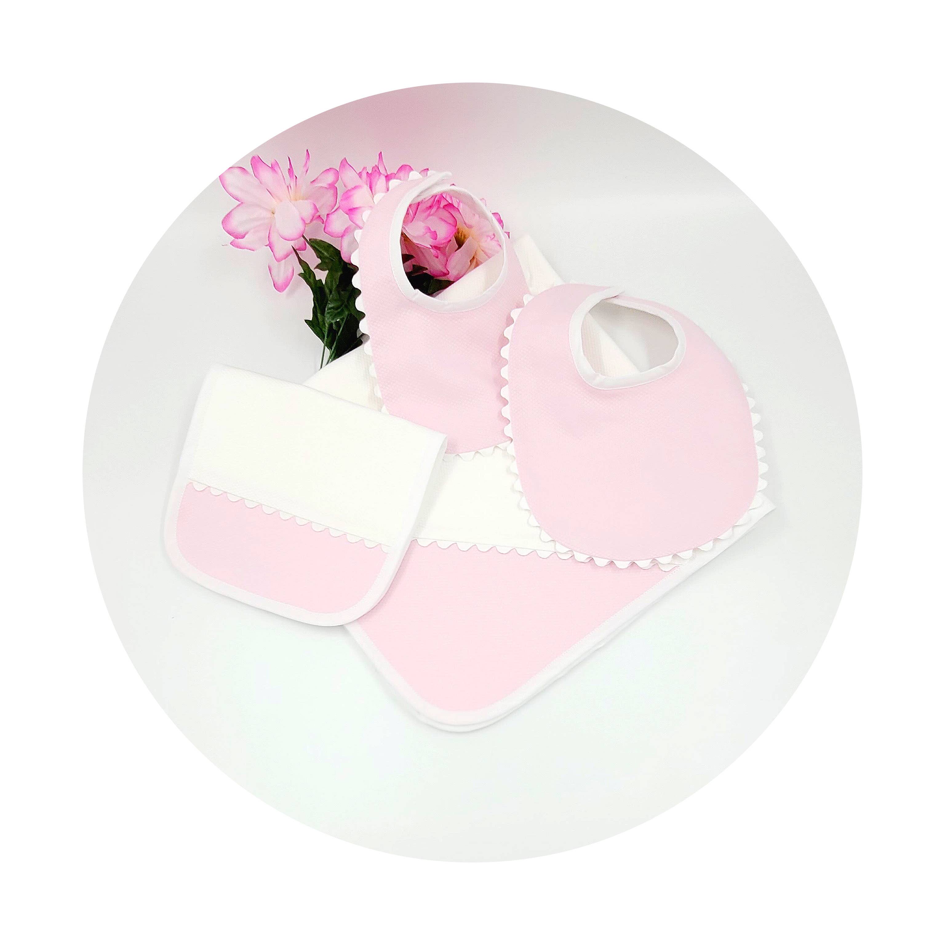 THE ROYALTY COLLECTION - Wholesale Slabbetje - Baby - Roze katoenen piqué-collectie met bies4