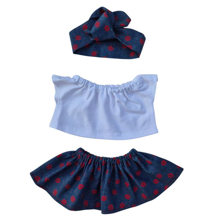 KISS skirt + t-shirt + KISS headband for wholesale by Maman Poule et Papa Coq