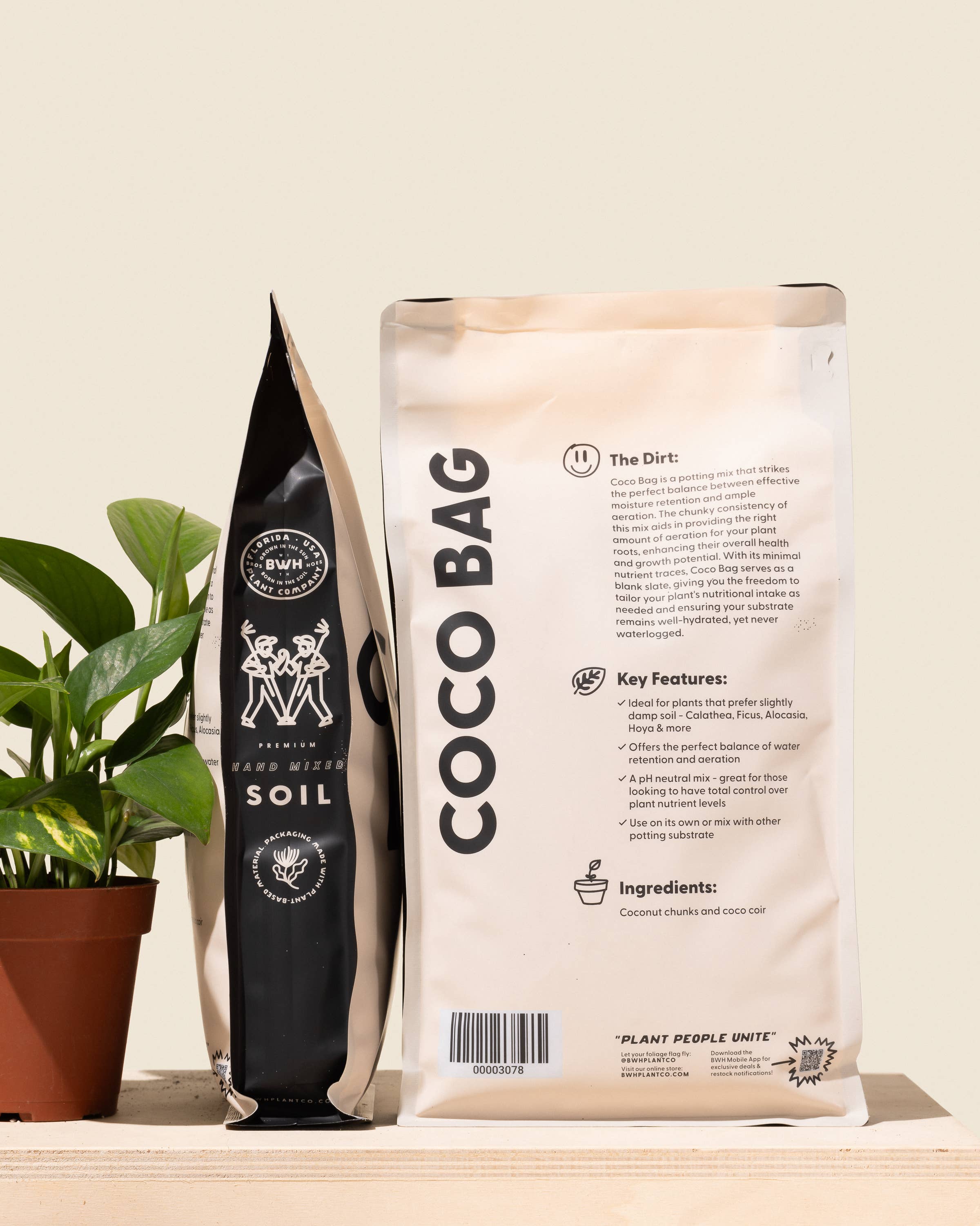 BWH Plant Co - Wholesale Planting/Potting Soil - Coco Bag: 1 Gallon2
